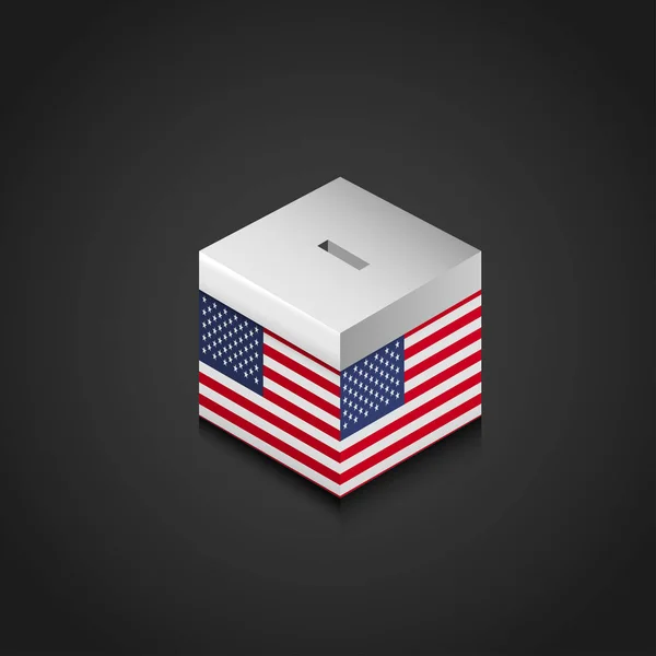 选票框与美国国旗图标 — 图库矢量图片