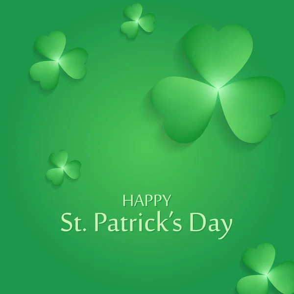 St Patricks cartão com fundo vetor verde — Vetor de Stock
