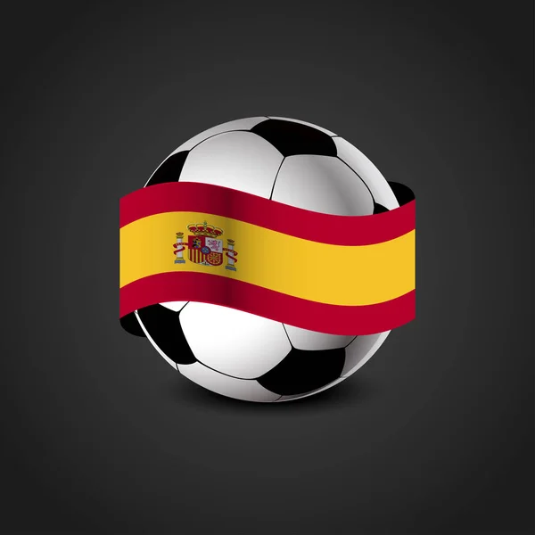 Pallone Calcio Con Bandiera Sapin Vettore Illustrazione — Vettoriale Stock