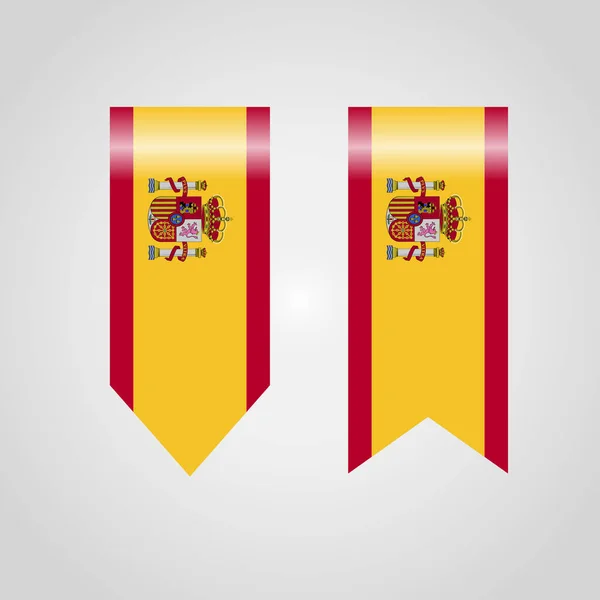 Uppsättning Banners Med Spanien Flaggor Vektor Illustration — Stock vektor