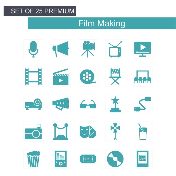 Set Film Making Icons Vector Illustration — Stock Vector