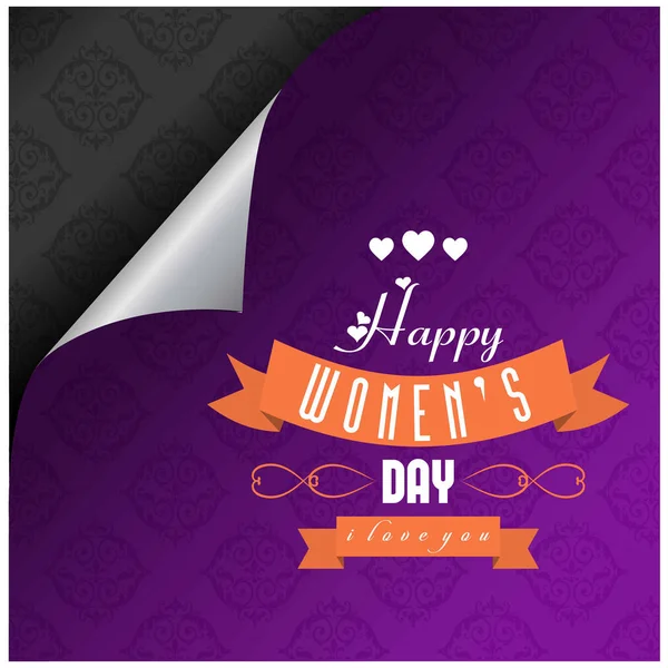 Women Day Greeting Card Vector Illustration March Concept — Stock Vector