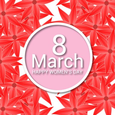 Kadınlar Günü tebrik kartı, vektör, illüstrasyon, 8 Mart kavramı  