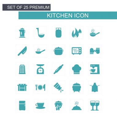 dizi mutfak simgeler, vektör, illüstrasyon