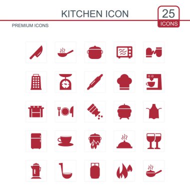 dizi mutfak simgeler, vektör, illüstrasyon