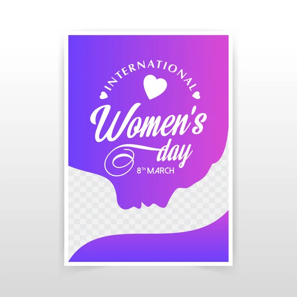 Women Day Greeting Card Vector Illustration March Concept — Stock Vector