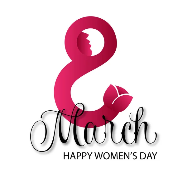 Women Day Greeting Card Vector Illustration March Concept — Stock Vector