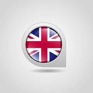 Gezinti simgesi ile İngiliz bayrağı, vektör, illüstrasyon 