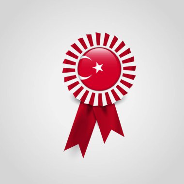 Türk bayrağı, Hediyelik eşyalar için baskı tasarımı renkli vektör çizim 