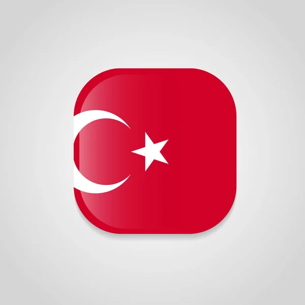 Ilustrasi Vektor Berwarna Dari Bendera Turki Desain Cetak Untuk Souvenir - Stok Vektor
