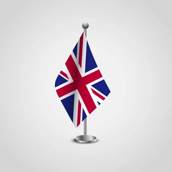 Bandeira Britânica Com Suporte Vetor Ilustração — Vetor de Stock