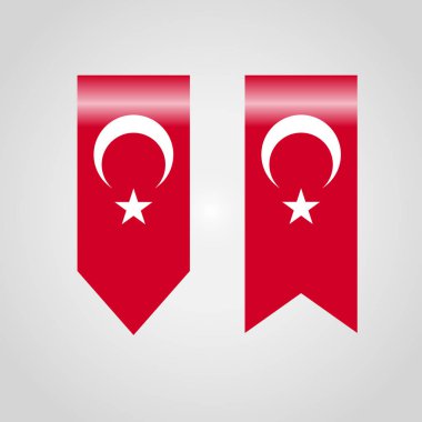 Türk bayrağı, Hediyelik eşyalar için baskı tasarımı renkli vektör çizim 