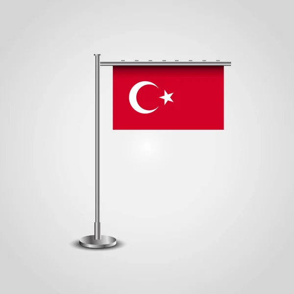 Ilustración Vectorial Colorida Bandera Turca Diseño Impresión Para Recuerdos — Vector de stock