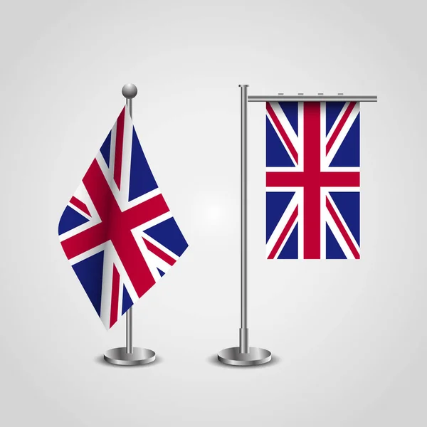 Conjunto Soportes Con Banderas Británicas Vector Ilustración — Archivo Imágenes Vectoriales