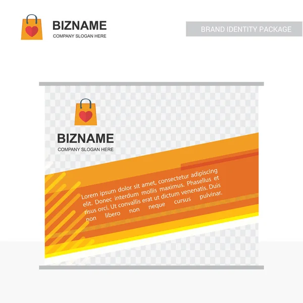 Vállalat Hirdetés Banner Tervezés Névjegykártya Narancs Színben Vektoros Illusztráció — Stock Vector