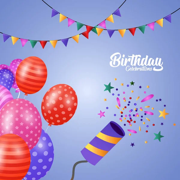 Conception Vectorielle Élégante Carte Joyeux Anniversaire Avec Fond Motif — Image vectorielle