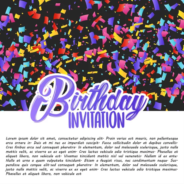 Design Elegante Cartão Felicitações Aniversário Feliz Ilustração Vetorial Colorido — Vetor de Stock