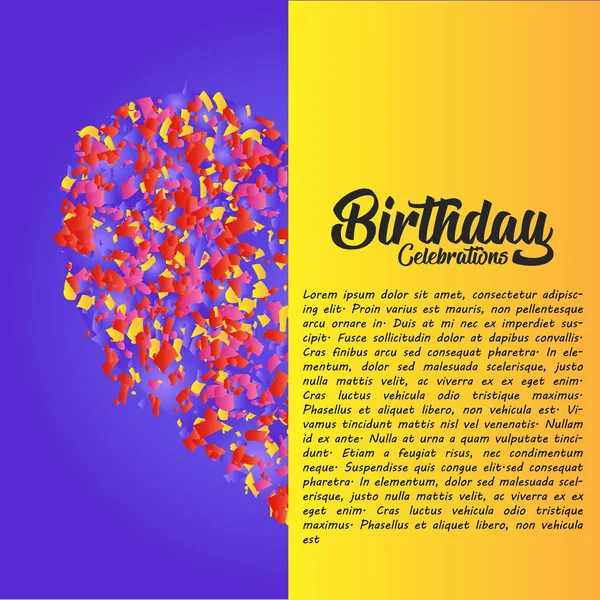Κομψή Σχεδίαση Του Happy Birthday Ευχητήρια Κάρτα Πολύχρωμο Διανυσματικά Εικονογράφηση — Διανυσματικό Αρχείο