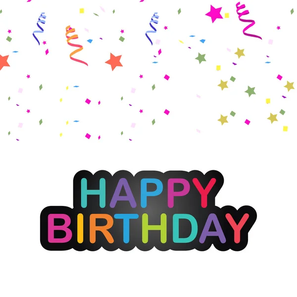 Diseño Elegante Tarjeta Felicitaciones Feliz Cumpleaños Ilustración Colorida Del Vector — Vector de stock