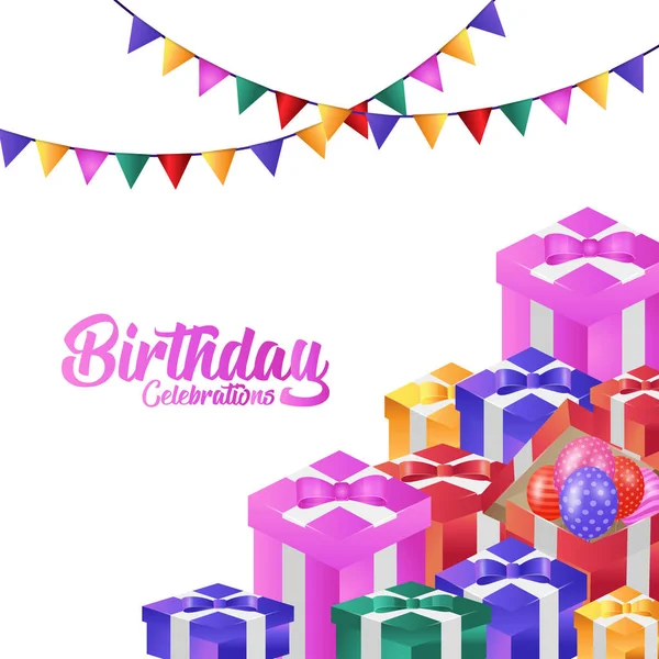 Conception Vectorielle Élégante Carte Joyeux Anniversaire Avec Fond Motif — Image vectorielle