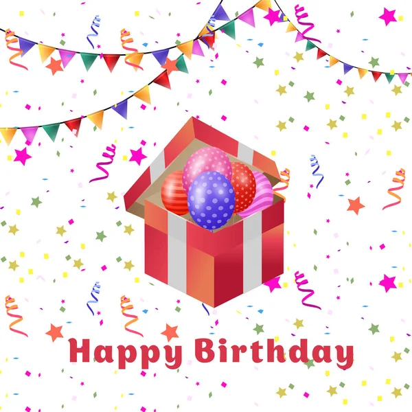 Conception Vectorielle Élégante Carte Joyeux Anniversaire Avec Fond Motif — Image vectorielle