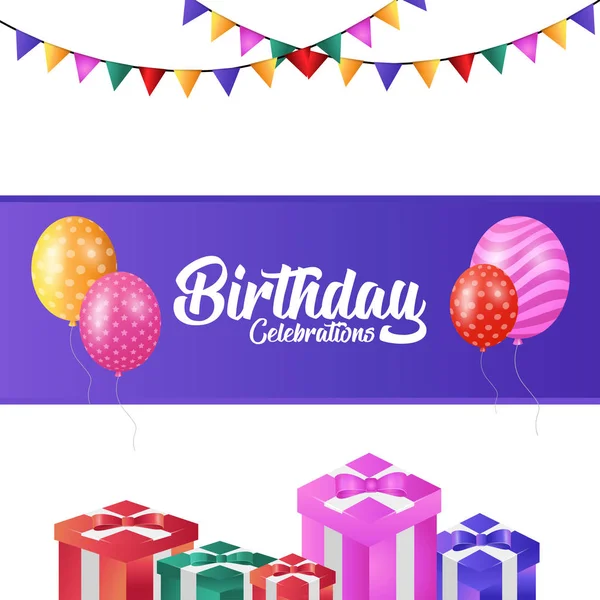 Conception Vectorielle Élégante Carte Joyeux Anniversaire Avec Fond Motif — Image vectorielle