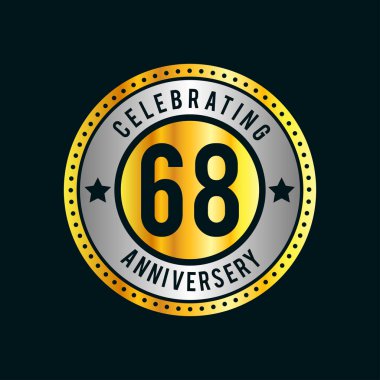 68 yıl yıldönümü-oyun kağıdı, renkli vektör çizim 