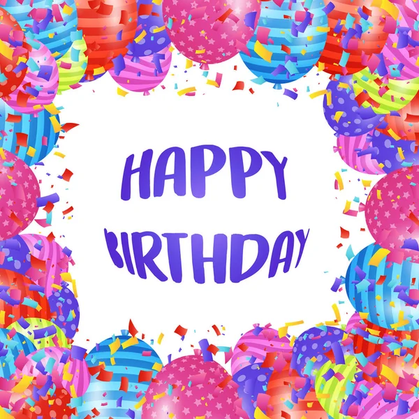 Diseño Elegante Tarjeta Felicitaciones Feliz Cumpleaños Ilustración Colorida Del Vector — Vector de stock