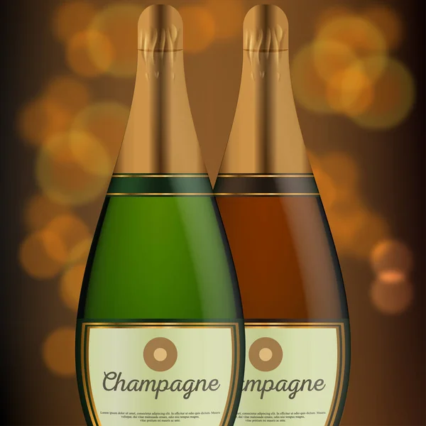 Glückwunsch Zum Geburtstag Designkarte Mit Weinflaschen — Stockvektor