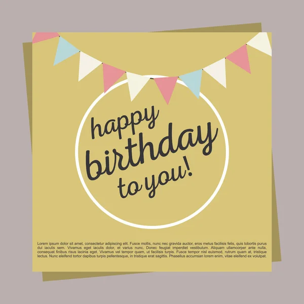 Elegante Vector Ontwerp Van Happy Birthday Kaart Met Patroon Achtergrond — Stockvector