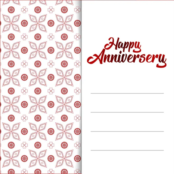 Happy Anniversary Card Med Plass Til Tekst Fargerik Vektor Illustrasjon – stockvektor