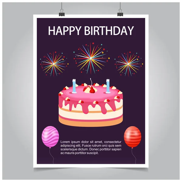 Elegant Vector Design Happy Birthday Card Pattern Background — Stock Vector