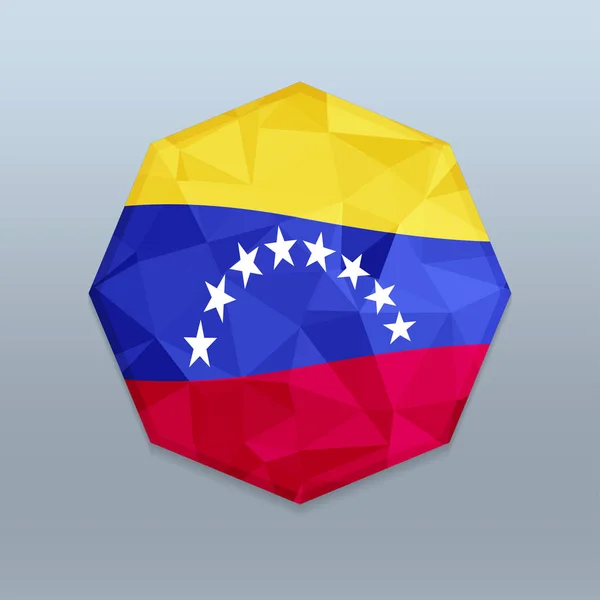 Флаг Венесуэлы Форме Восьмиугольника — стоковый вектор