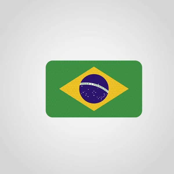 Brezilya Bayrağı Beyaz Arkaplanda — Stok Vektör