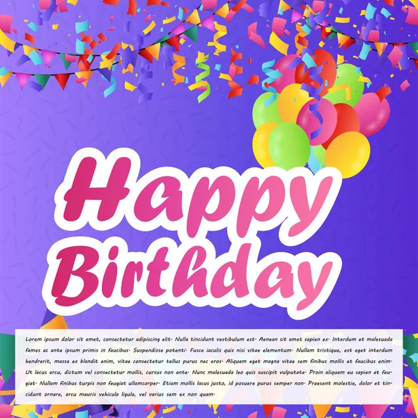 Happy Birthday Typografie Design Mit Hellem Hintergrund — Stockvektor