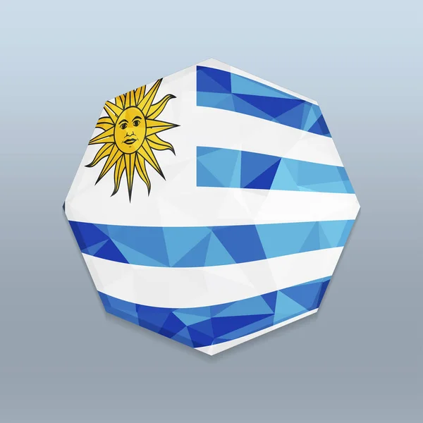 Vlag Van Uruguay Octagon Vorm — Stockvector