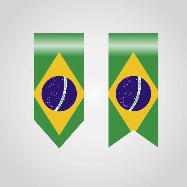 Banderas Brasil Sobre Fondo Blanco — Vector de stock