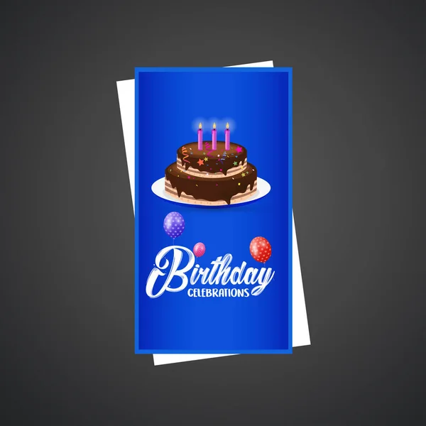 Feliz Cumpleaños Tipografía Diseño Con Fondo Luz — Vector de stock