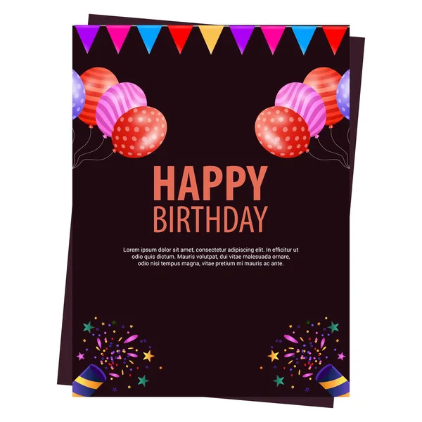 Χαρούμενα Γενέθλια Τυπογραφία Σχεδιασμός Ελαφριά Backgroun — Διανυσματικό Αρχείο