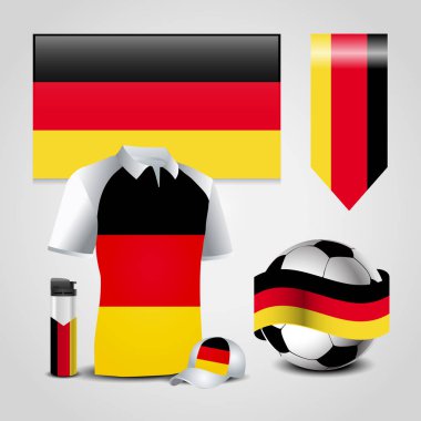 Beyaz arka plan üzerinde malzeme ile Almanya bayrağı ayarla