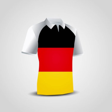 Beyaz zemin üzerine tişört Almanya bayrağı
