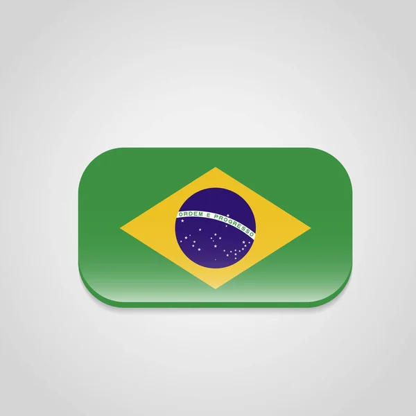 Brasilien Flagga Vit Bakgrund — Stock vektor