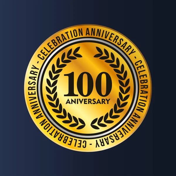 100 Jaar Verjaardag Badge Cirkel Teken — Stockvector