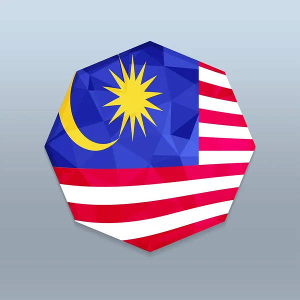 Bendera Malaysia Dalam Bentuk Segi Delapan - Stok Vektor