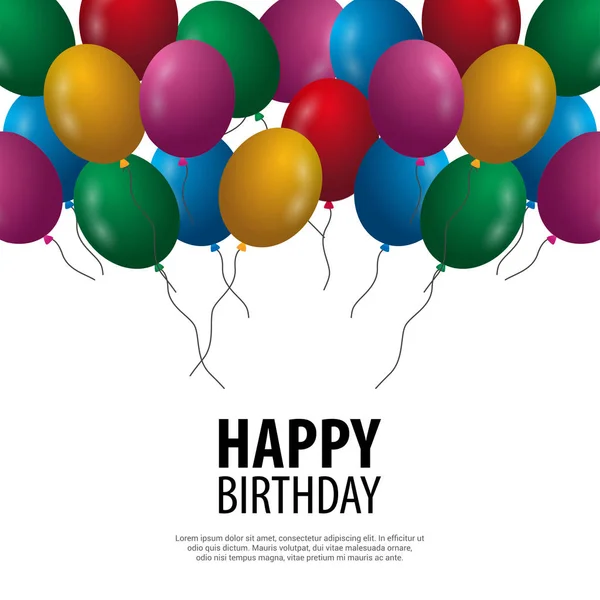 Happy Birthday Typography Design Light Backgroun — Stock Vector