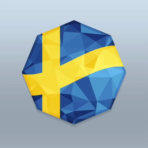 Schwedische Flagge Achteckform — Stockvektor
