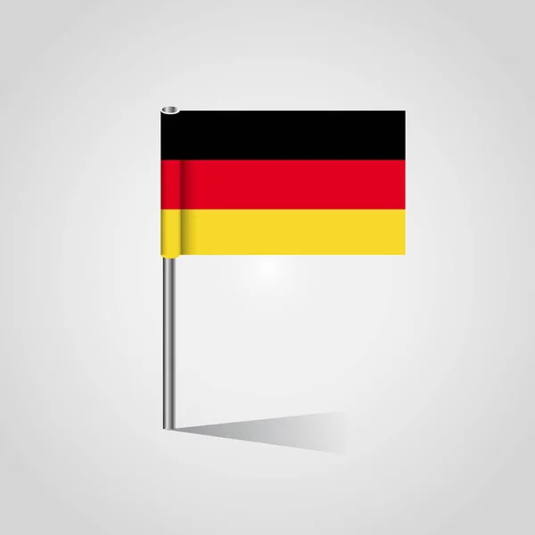 Duitsland Vlag Geïsoleerd Witte Achtergrond — Stockvector