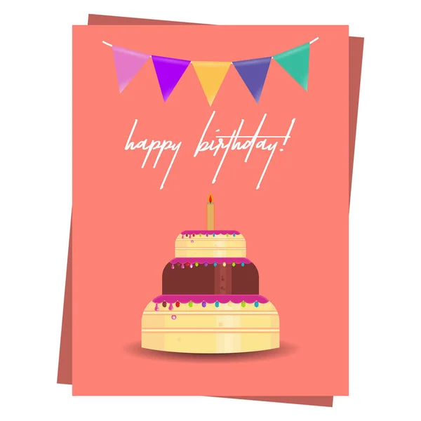 Feliz Cumpleaños Tipografía Diseño Con Fondo Luz — Vector de stock