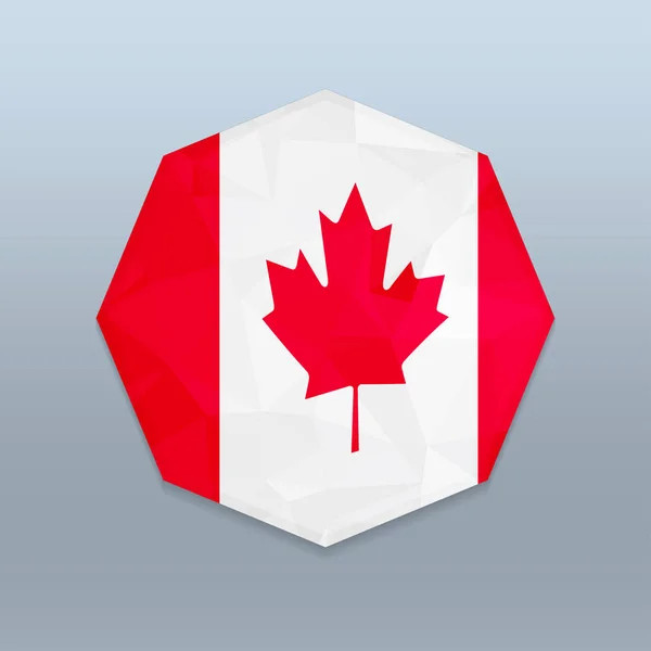 Флаг Канады Форме Восьмиугольника — стоковый вектор