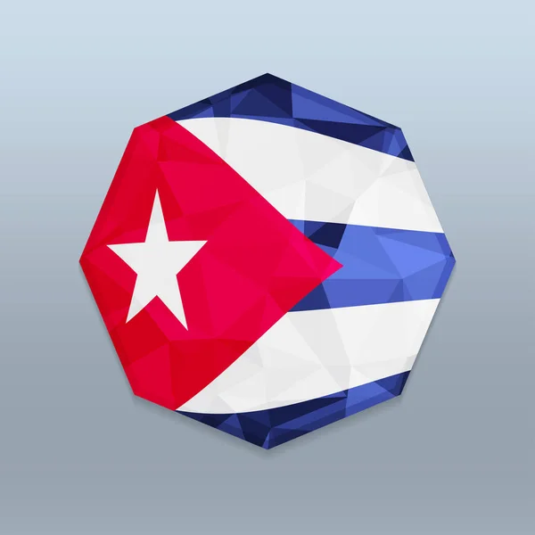 Bandera Cuba Forma Octágono — Archivo Imágenes Vectoriales